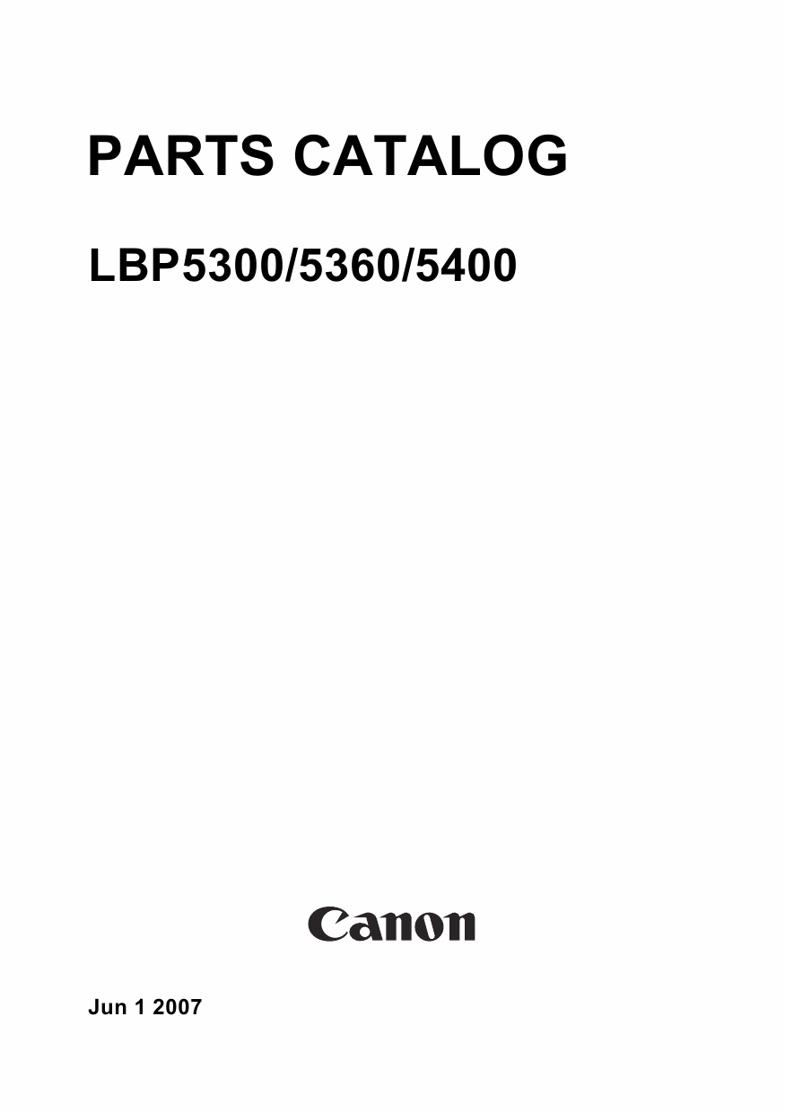 Canon imageCLASS LBP-5300 5360 5400 Parts Catalog Manual-1